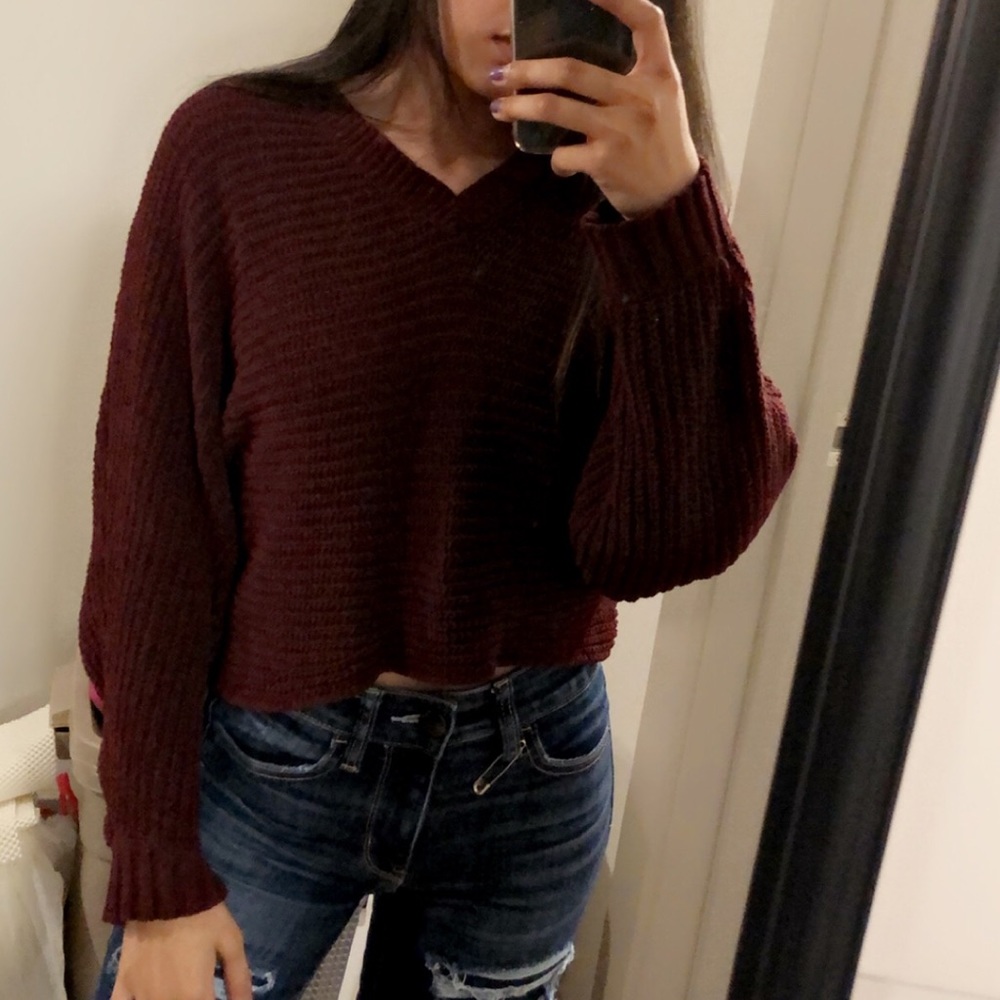 Maroon Chenille Sweater